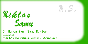 miklos samu business card